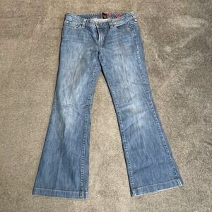 Hudson Fit & Flare Jeans Womens 4 Medium Wash Low Rise Flare Leg Nice Fade Denim